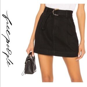 Free People We The Free Jade Skirt Belted Denim Black OB861121 Size 28